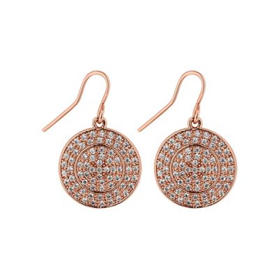 Rose gold micro pave disc earring